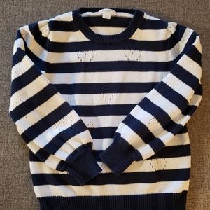 Crewcuts, Girls size 8 Navy Blue and White Striped Sweater